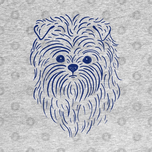 Affenpinscher (Blue and Navy) by illucalliart